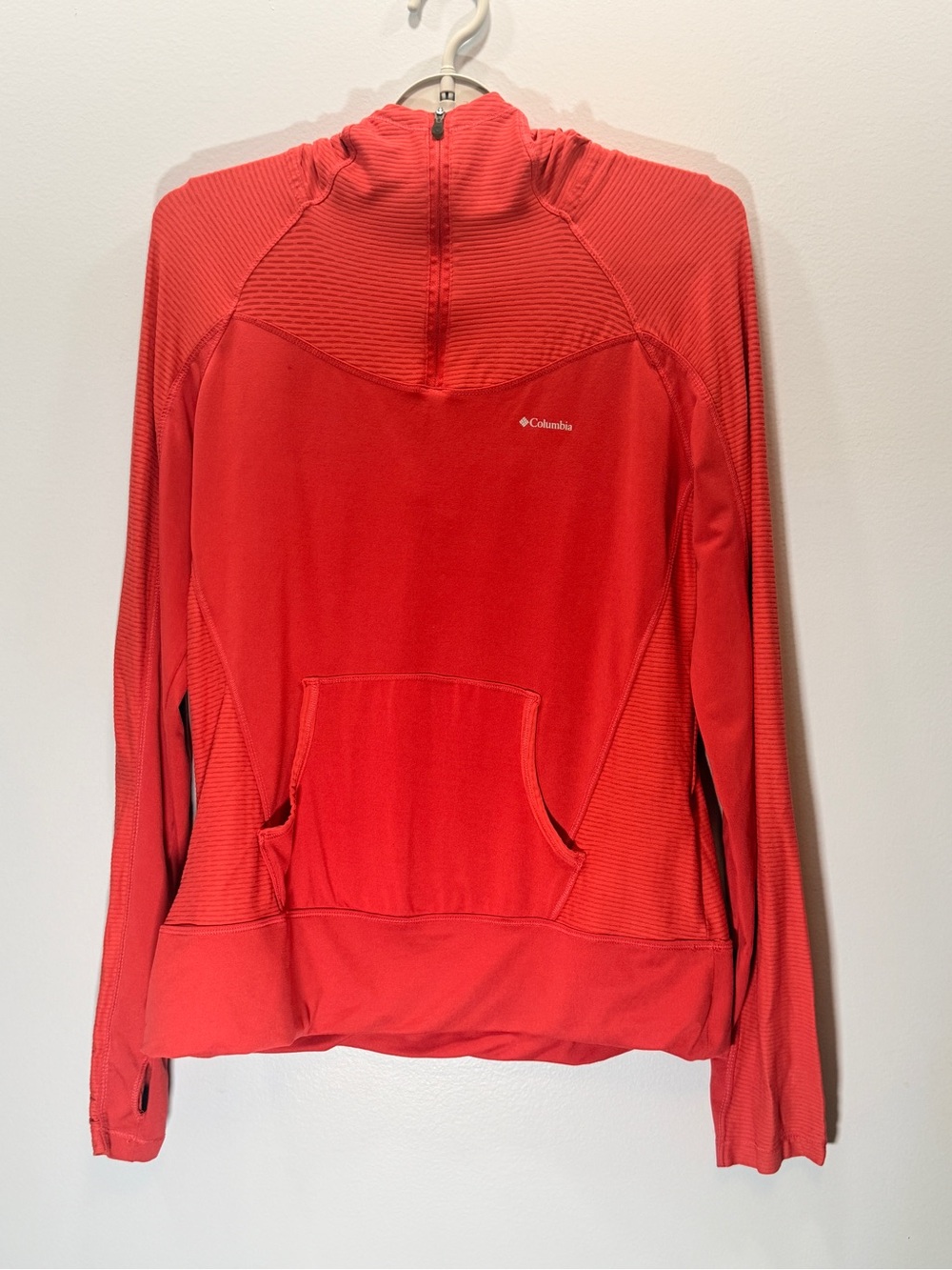 Columbia Women's Bright Red Half-Zip Hoodie Pullover